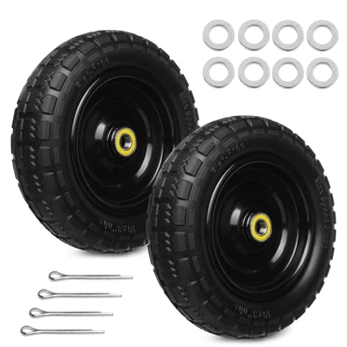 13 Inch Solid Rubber Tires, 4.00-6 Tire Flat Free with 5/8