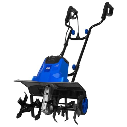BILT HARD 14-Amp 18-Inch Electric Tiller Cultivator, 8'' Tilling Depth Corded Garden Rototiller, 6 Steel Front Tines Roto Tillers with Adjustable Wheels & Foldable Handle for Garden Lawn Soil Digging