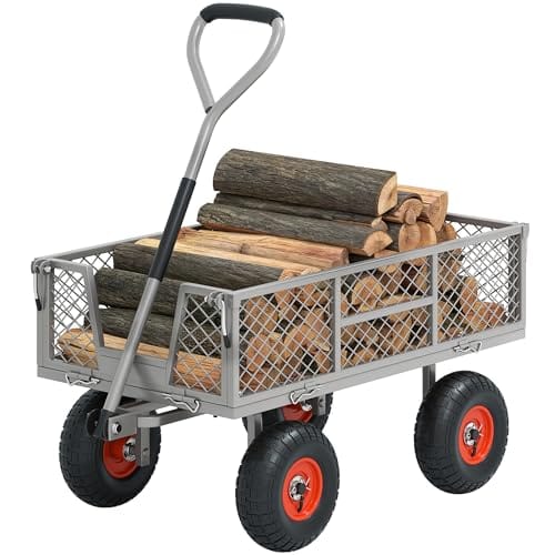 Autodaya Heavy Duty 900 lbs Capacity Mesh Steel Garden Cart - 10