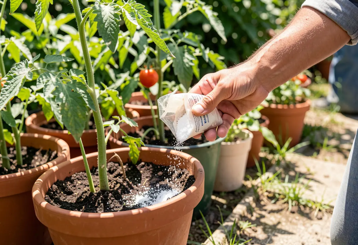 Epsom Salt for Tomato Plants: Sprinkling magnesium-rich Epsom salt around tomato seedlings to boost growth.