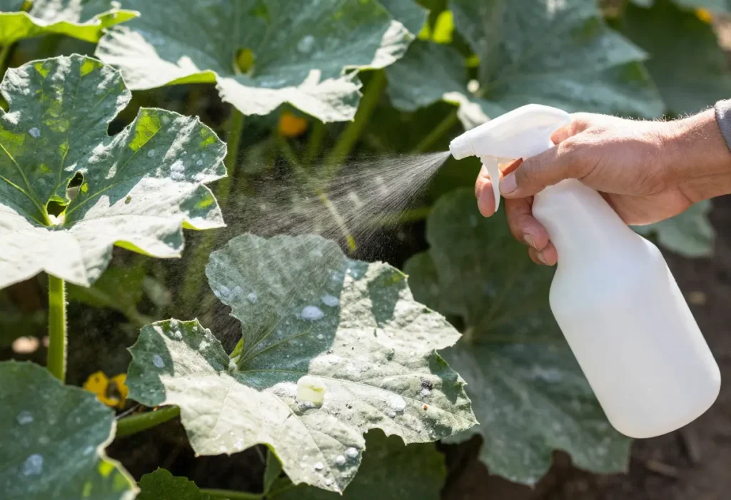 white powdery mildew on plant leaves before using home remedy for powdery mildew
