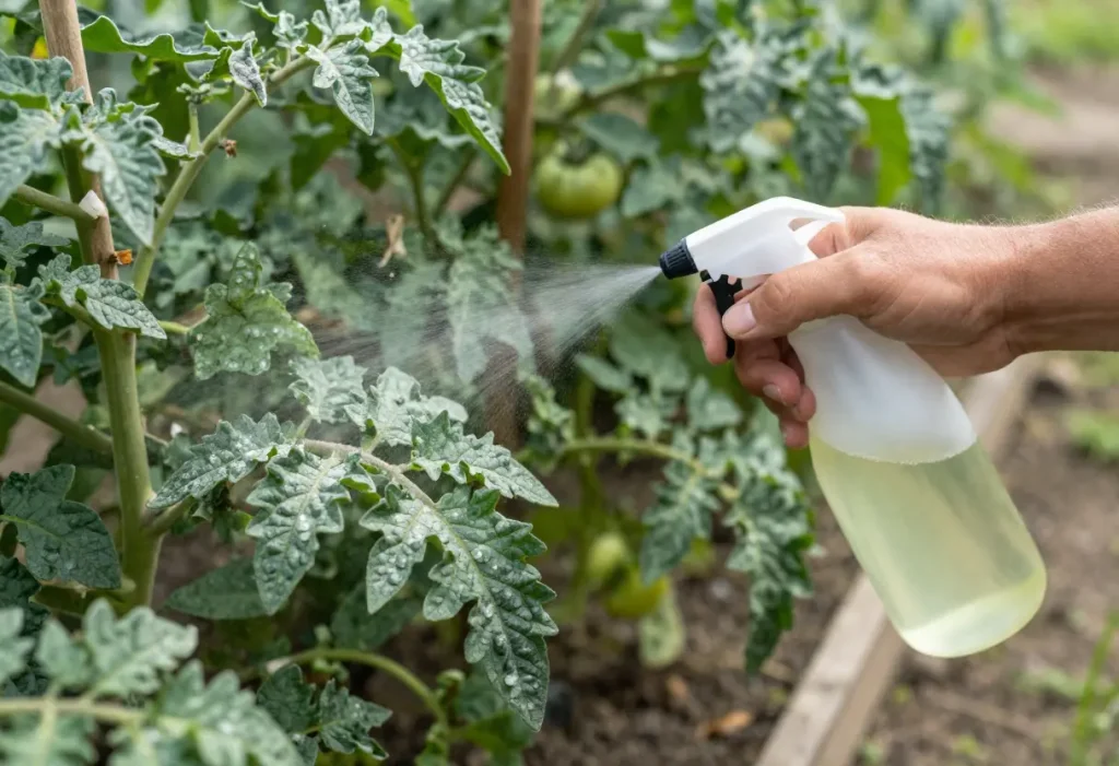 mixing baking soda and water as home remedy for powdery mildew control