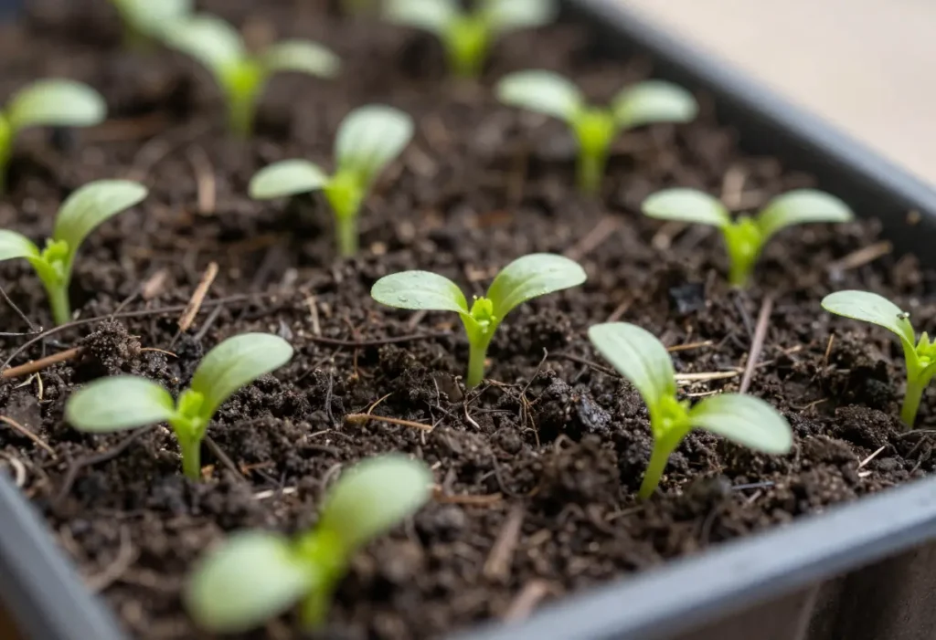 How Deep to Plant Lettuce Seeds: Hands sowing seeds at recommended soil depth for healthy germination.