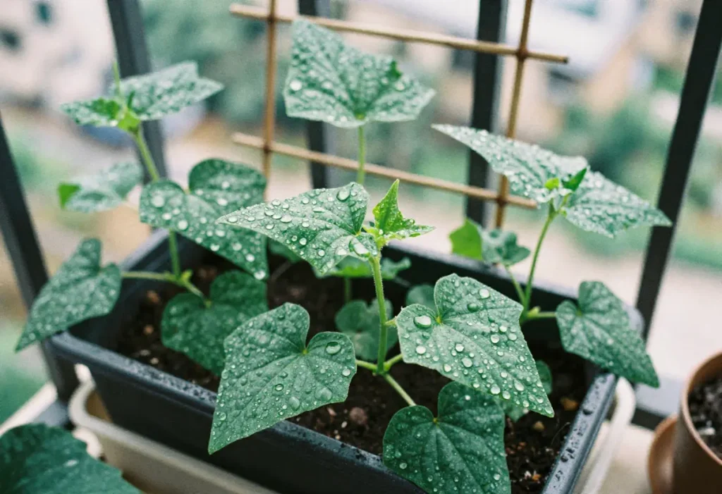 Step-by-step guide showing How to Grow Mini Cucumbers in pots or raised beds.