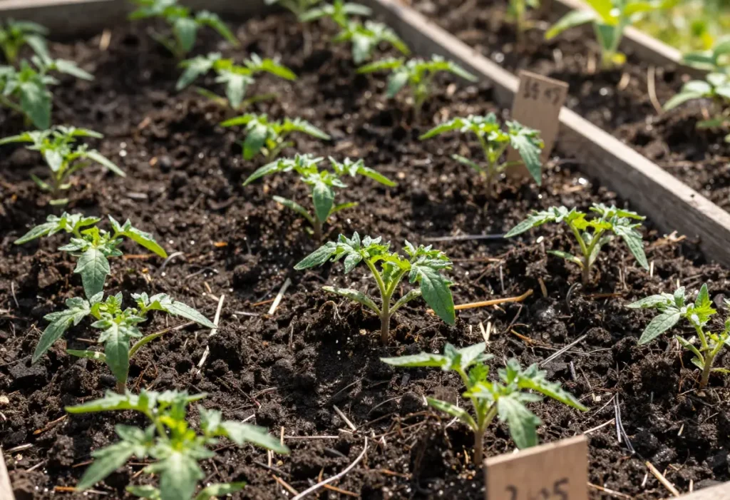 Healthy tomato seedlings ready for transplanting, perfect example of How to Grow Tomatoes from Seeds.
