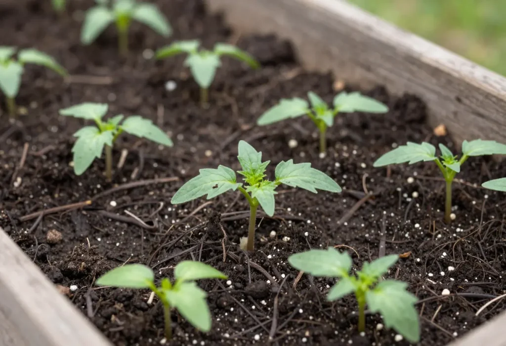 Indoor gardening setup with labeled seed trays, illustrating How to Grow Tomatoes from Seeds successfully.
