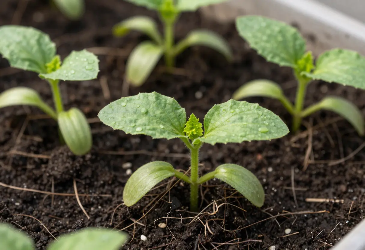 When to Transplant Cucumbers: for Best Results, healthy seedlings with 2–3 true leaves ready for planting.