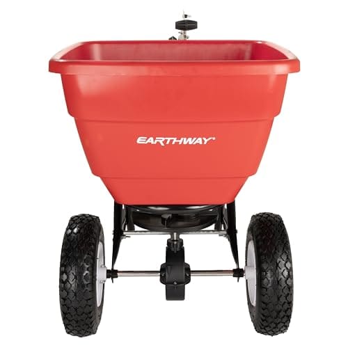 EarthWay Prodotti T150 Spandiconcime trainabile 150 Lbs, Spandiconcime Trasmissibile, Spandiconcime seminatore, Aeratore/seminatrice per trattore da giardino, Controllo facile del flusso, Regolabile