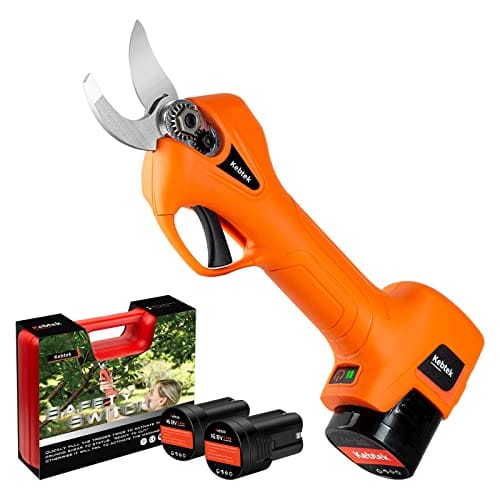 Pruning Shear Battery Powered, Kebtek Cordless Portable Electric Pruner with 2Pack 2Ah Rechargable Batteries -16.8V 25MM(0.98Inch) Cutting Diameter