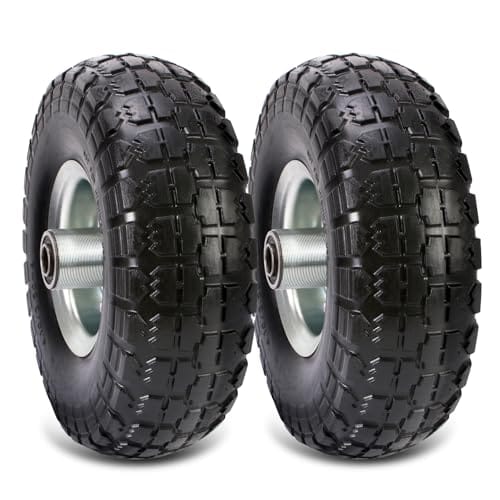 (2 Pack) 10 Inch Solid Polyurethane Tire 4.10/3.50-4 Tire, 10