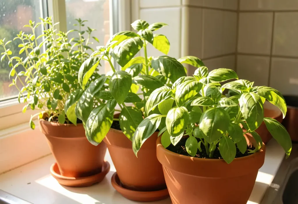 Close-up of basil leaves growing indoors, illustrating Can Basil Grow Indoors successfully.