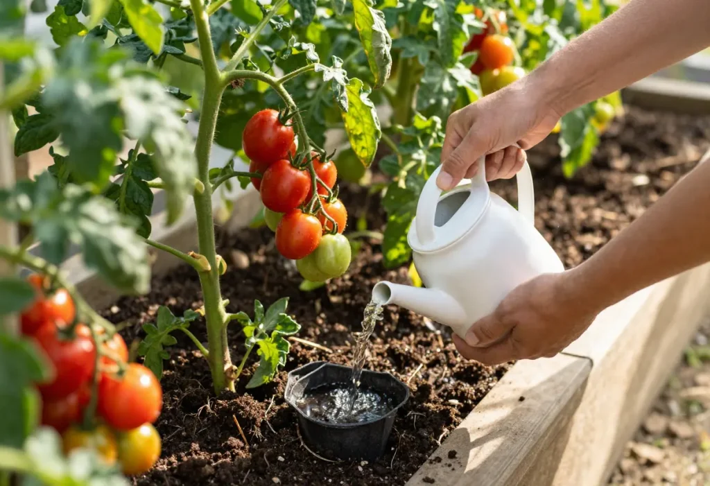 Step-by-step guide showing Growing Cherry Tomatoes in Pots for small-space gardening.
