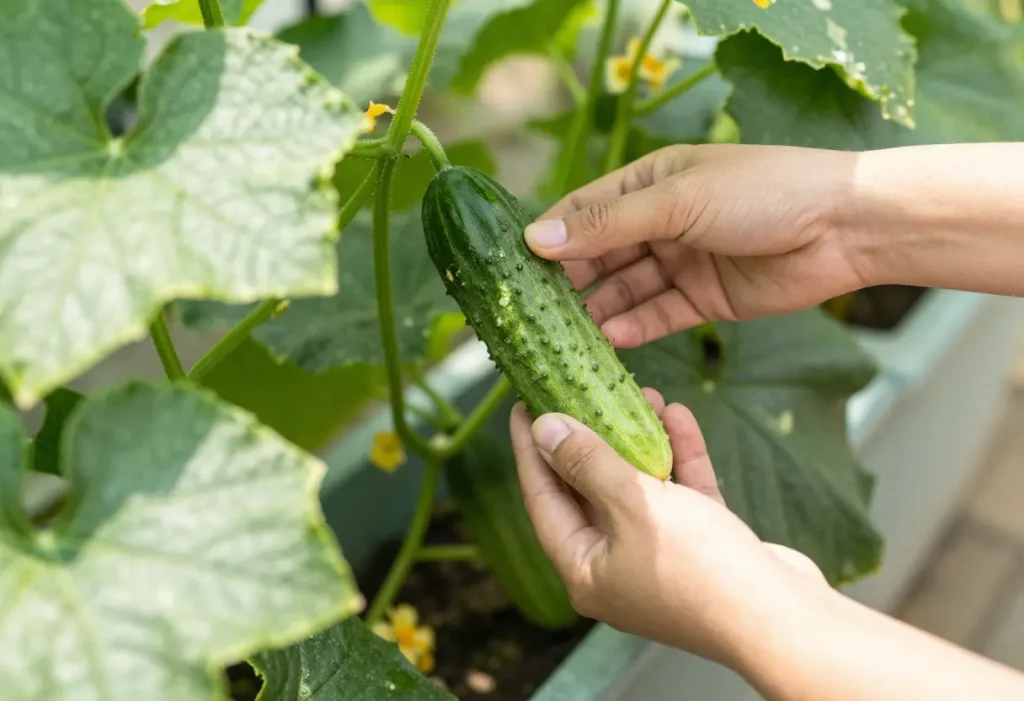 Indoor or balcony garden illustrating Growing Cucumbers in Containers successfully.