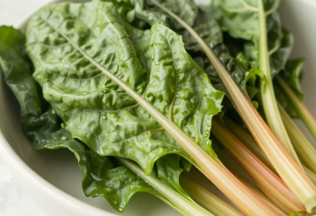 Growing Swiss Chard in Pots – close-up of colorful Swiss chard leaves in container garden