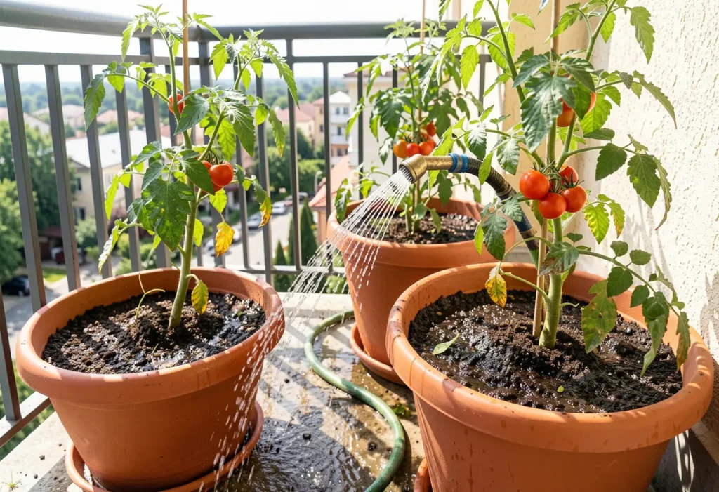 How Often Should You Water Tomato Plants – hands checking tomato plant soil for proper watering