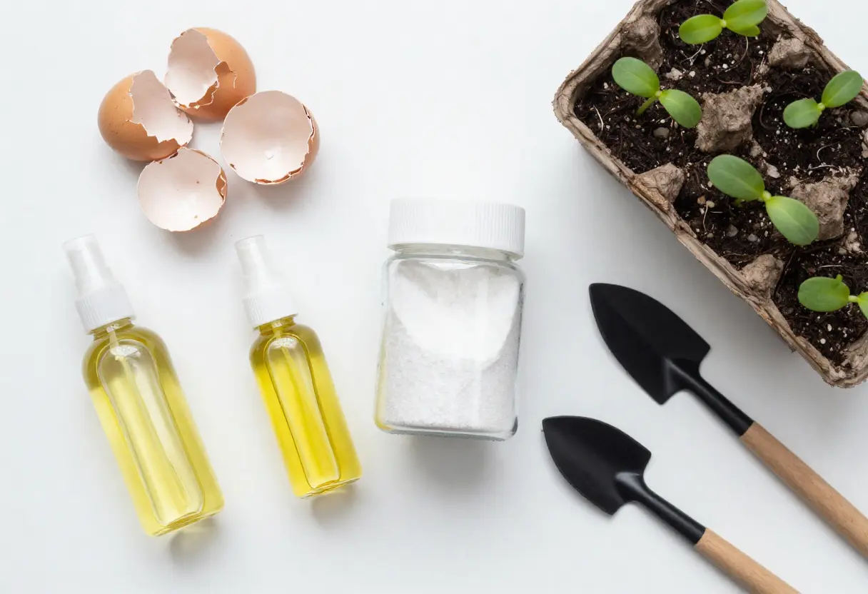 How to Get Rid of Cutworms Naturally – close-up of garden soil treated with natural cutworm barrier