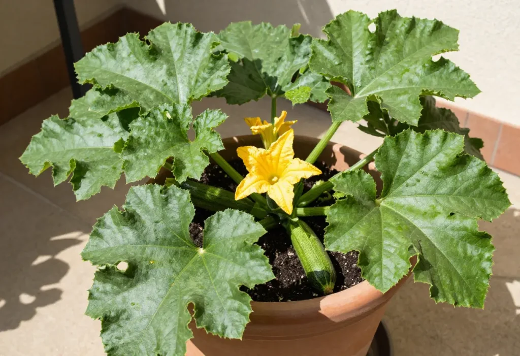 How to Grow Zucchini in Pots – gardener planting zucchini seedlings in potting soil
