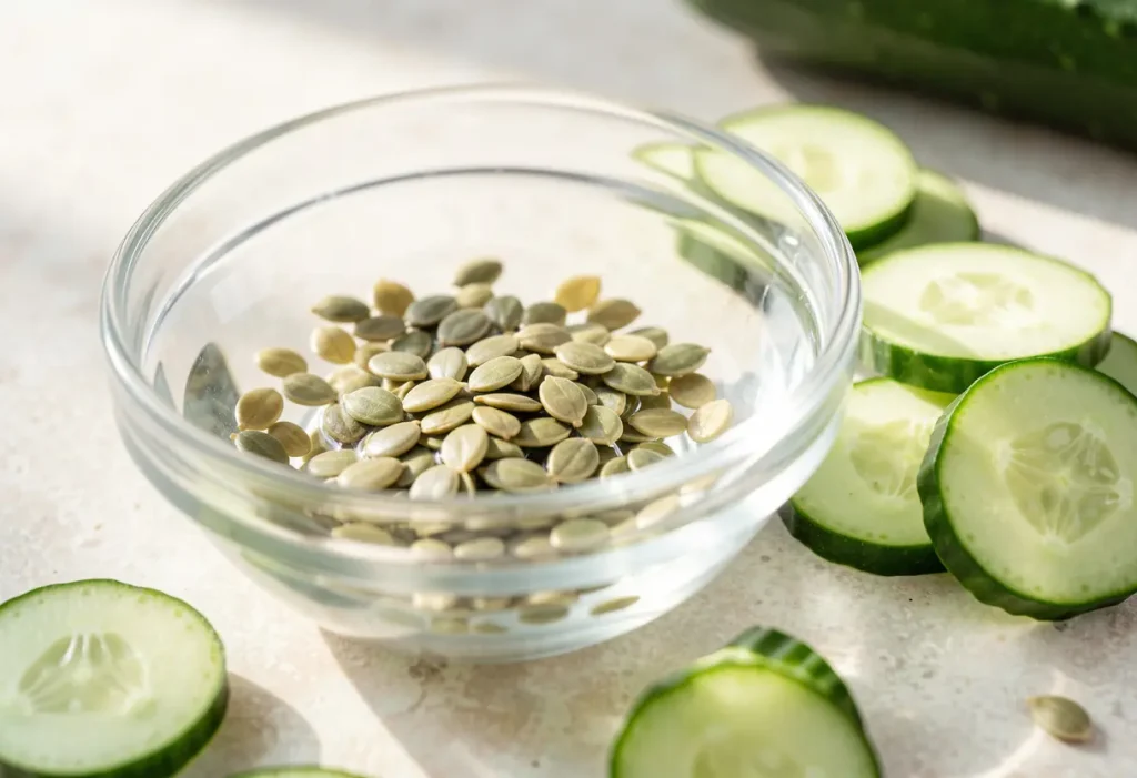 How to Harvest Cucumber Seeds: Preparing cucumber seeds for future planting in pots or garden beds.