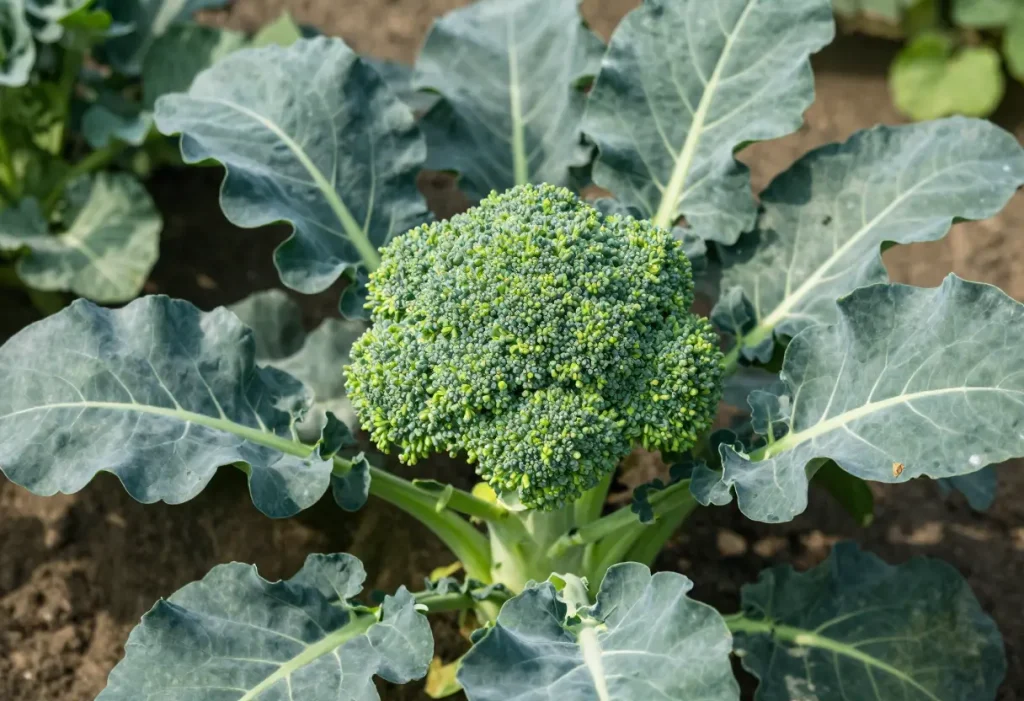 Stages of Broccoli Growing: Sequential growth from seedling to full-sized broccoli plant.