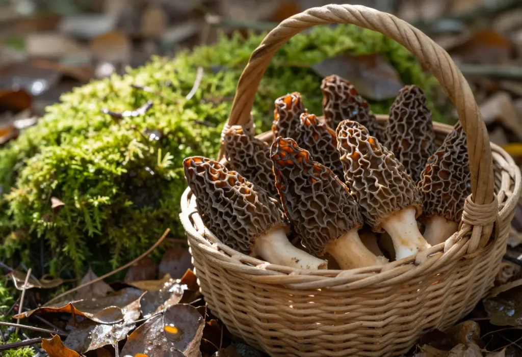 When is Morel Mushroom Season – hands holding freshly picked morel mushrooms