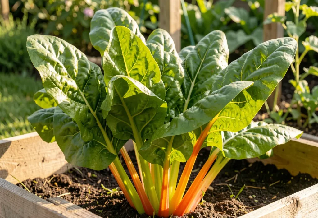 When to Harvest Swiss Chard – healthy Swiss chard plant at ideal size for picking