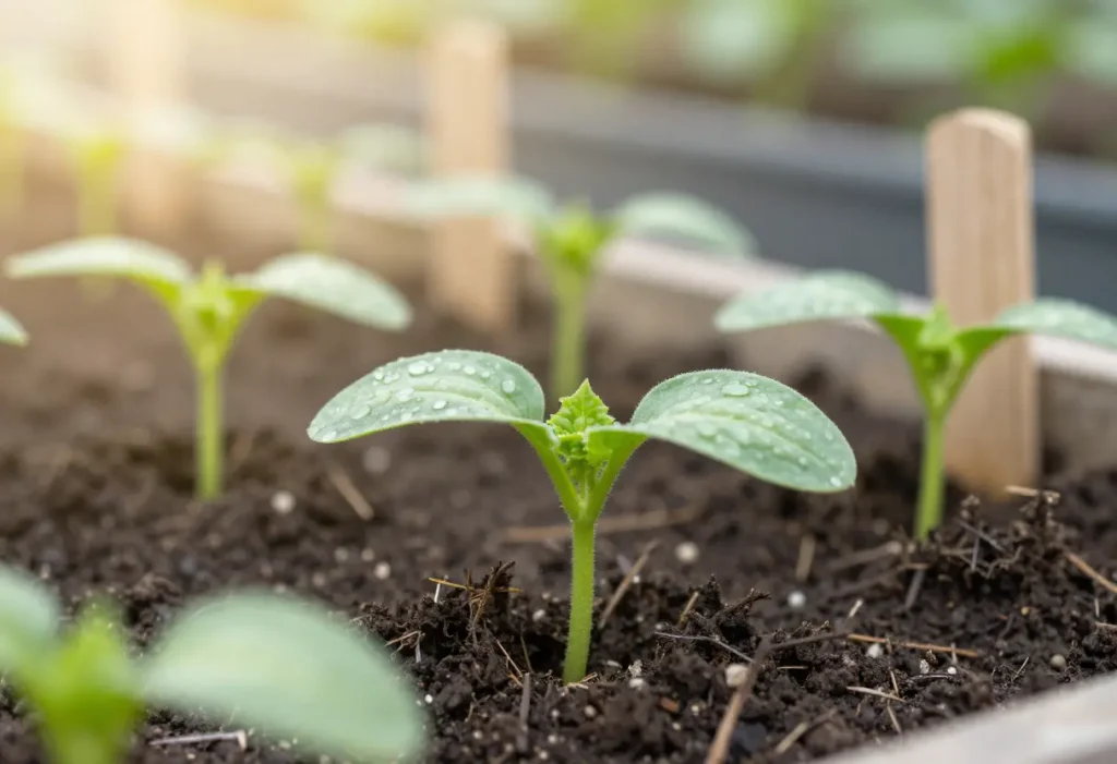 When to Plant Cucumbers in Oklahoma – gardener planting cucumber seedlings in spring garden
