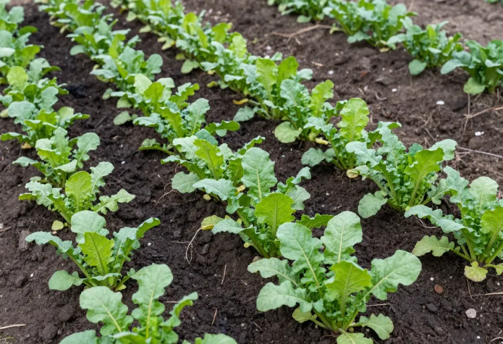When to Plant Daikon Radish: Young seedlings emerging at the perfect planting time.