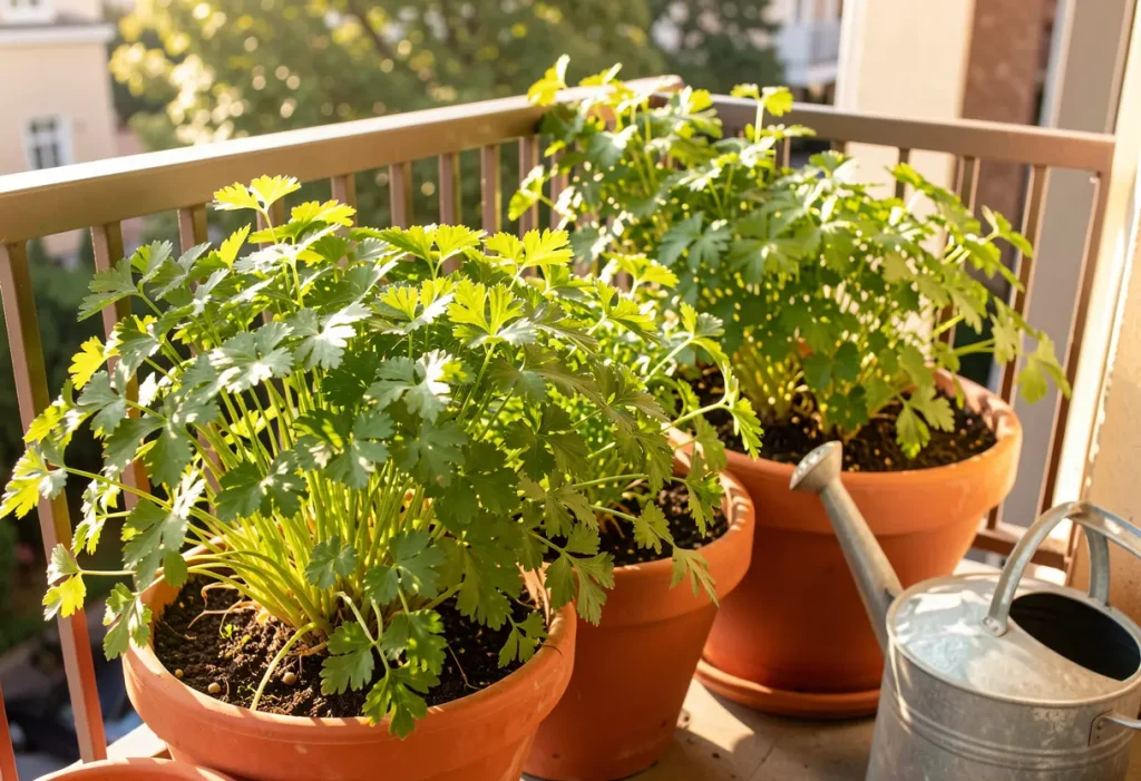 When to Plant Parsley – hands planting parsley seeds in outdoor container