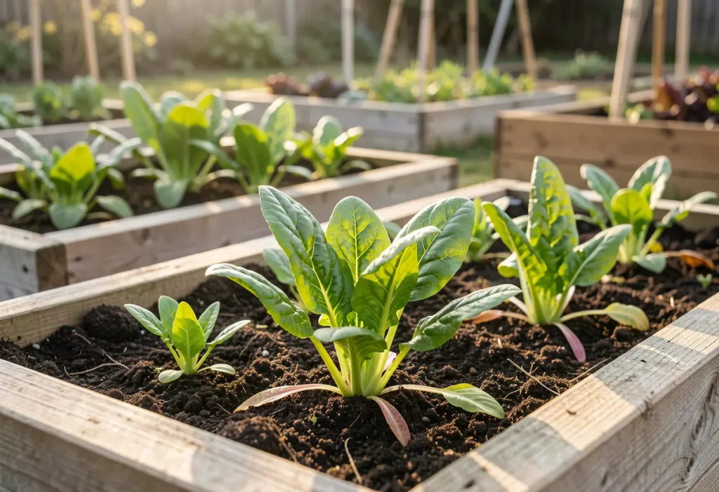 Guide image showing When to Plant Swiss Chard for early spring and fall planting.