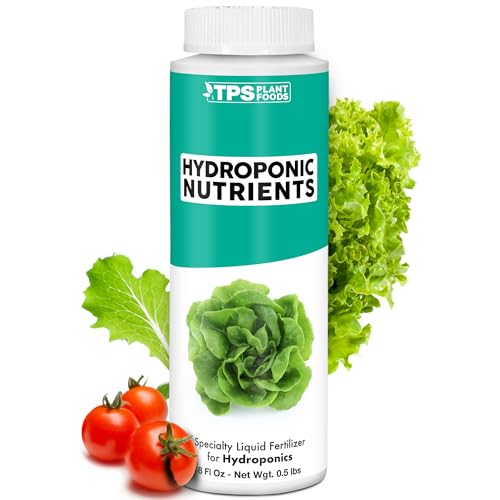 Hydroponic Nutrients for Edible Plants, One Part Complete Liquid Plant Food for Hydroponic Systems, 8 oz (250mL)