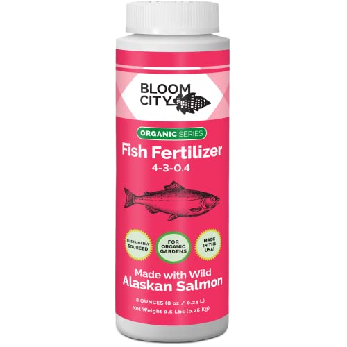 Bloom City Organic Wild Fish Fertilizer and Plant Supplement, Great for Roots and Soil, Made from Sustainable Salmon, 1/2 Pint (8 oz)