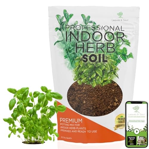 Professional Indoor Herb Plant Soil | Large 2.2 Quarts Ready to Use for Kitchen, Gardens, Cooking Herbs | Peat Moss, Coco Coir, Perlite, Dolomite | Made in USA