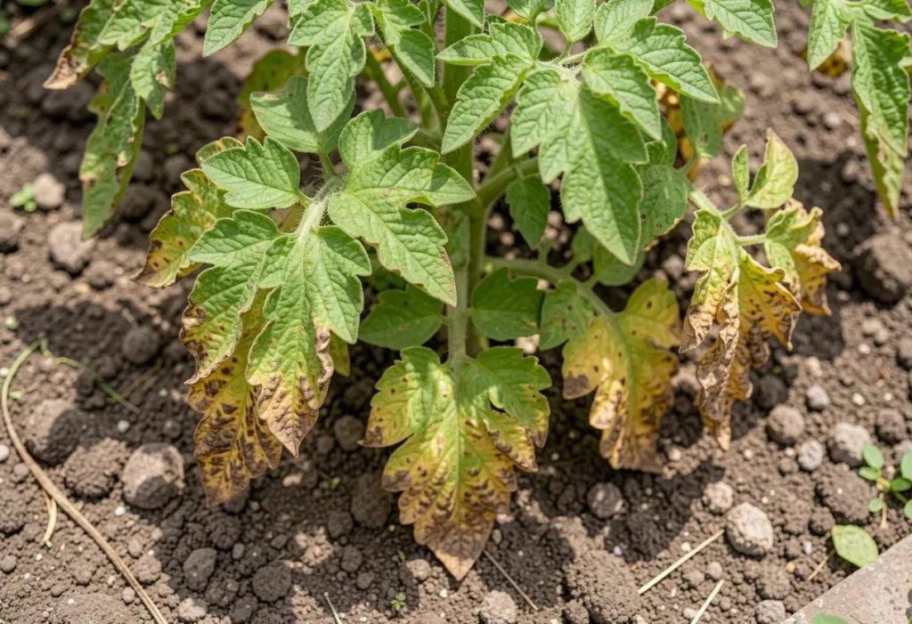 Early Blight Tomato Diseases causing yellowing and leaf damage