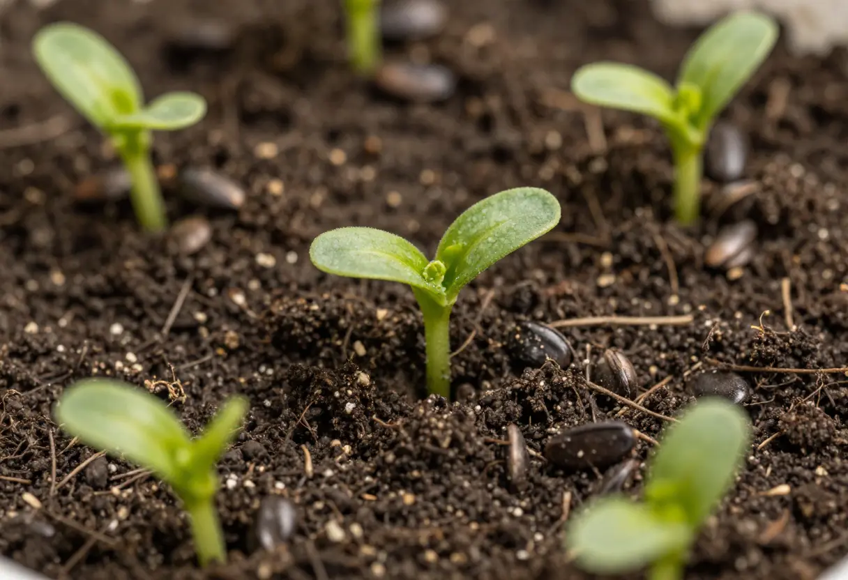 Germination Time for Zucchini – healthy zucchini seedlings growing after seed germination