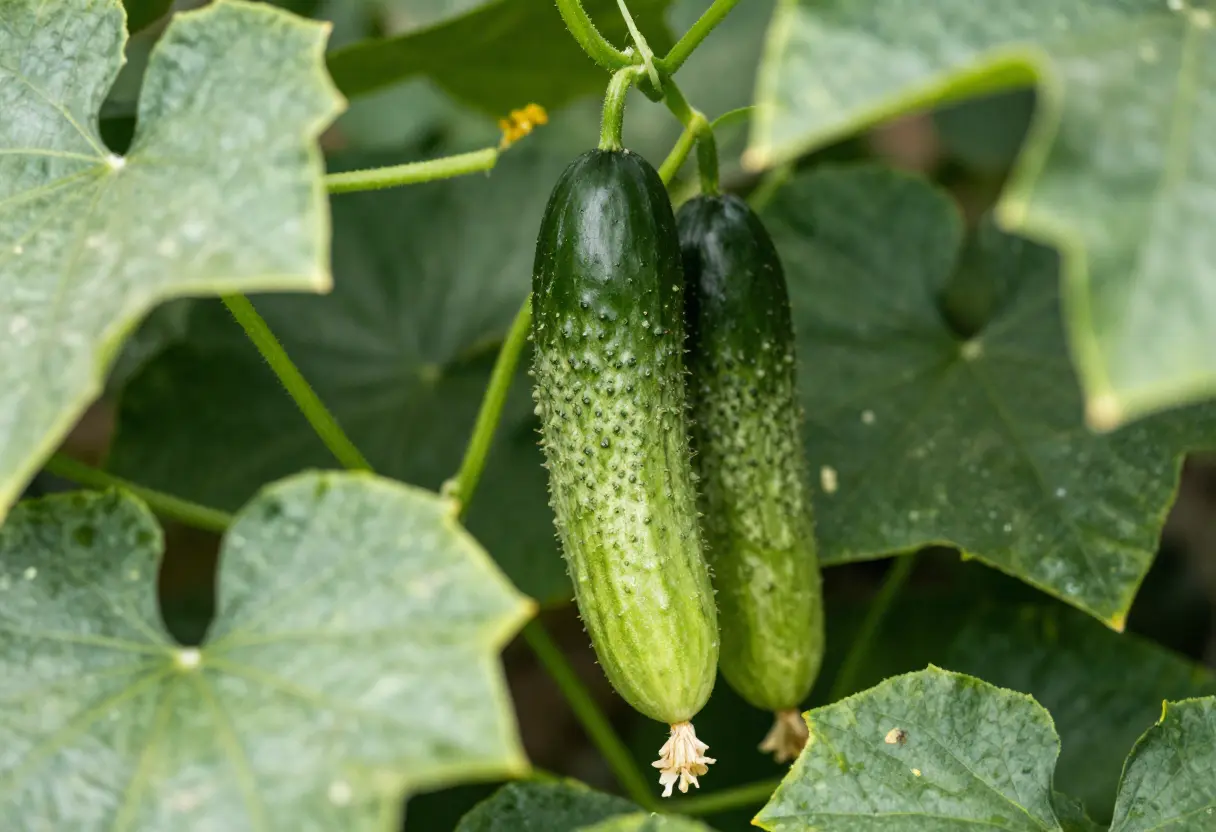 How Do You Know If a Cucumber is Ripe showing perfect green cucumber ready to pick