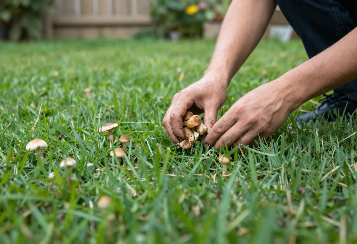 How to Stop Mushrooms from Growing in Lawn by removing excess moisture