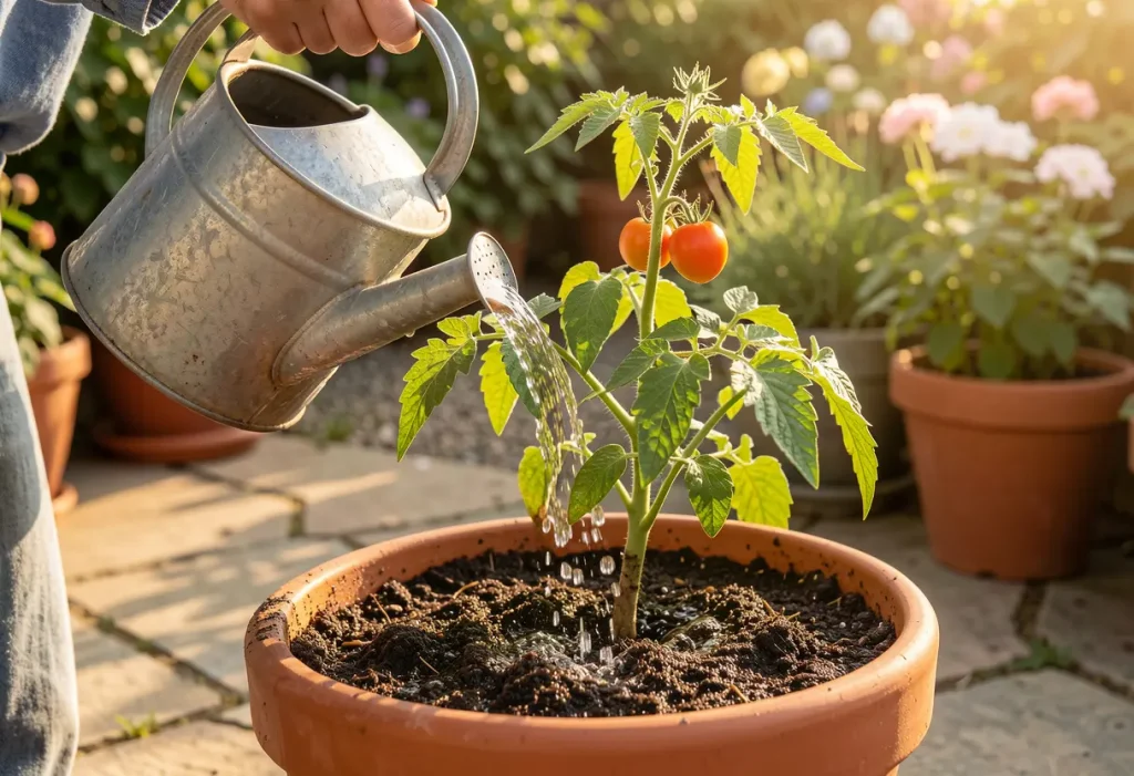 Planting Roma Tomatoes in Pots – healthy Roma tomato plants thriving in container garden