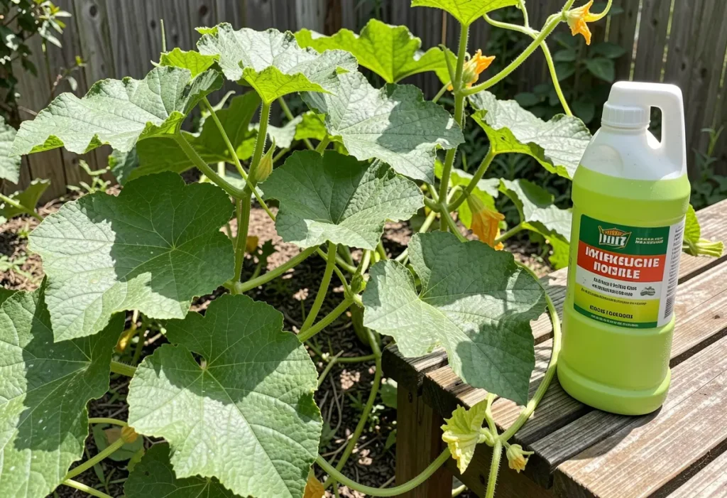 Squash Vine Borer Insecticide spray used in home vegetable garden