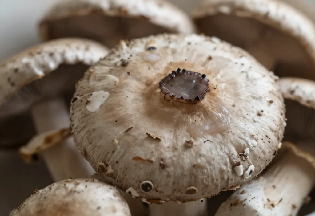 When Does Mushrooms Go Bad with dark spots and wrinkled texture