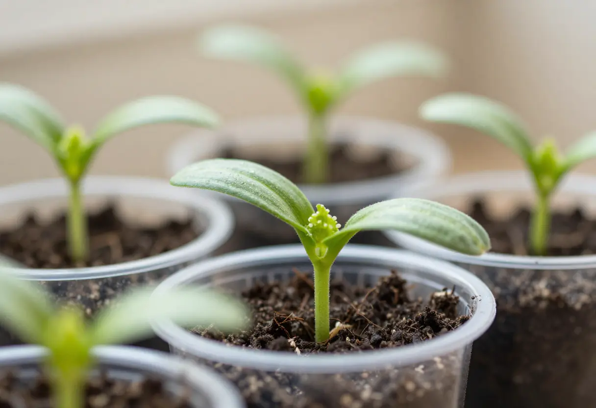 When to Start Zucchini Seeds Indoors – gardener planting zucchini seeds in seed trays at home