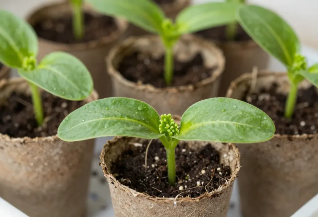 When to Transplant Zucchini Seedlings showing young plants ready for garden