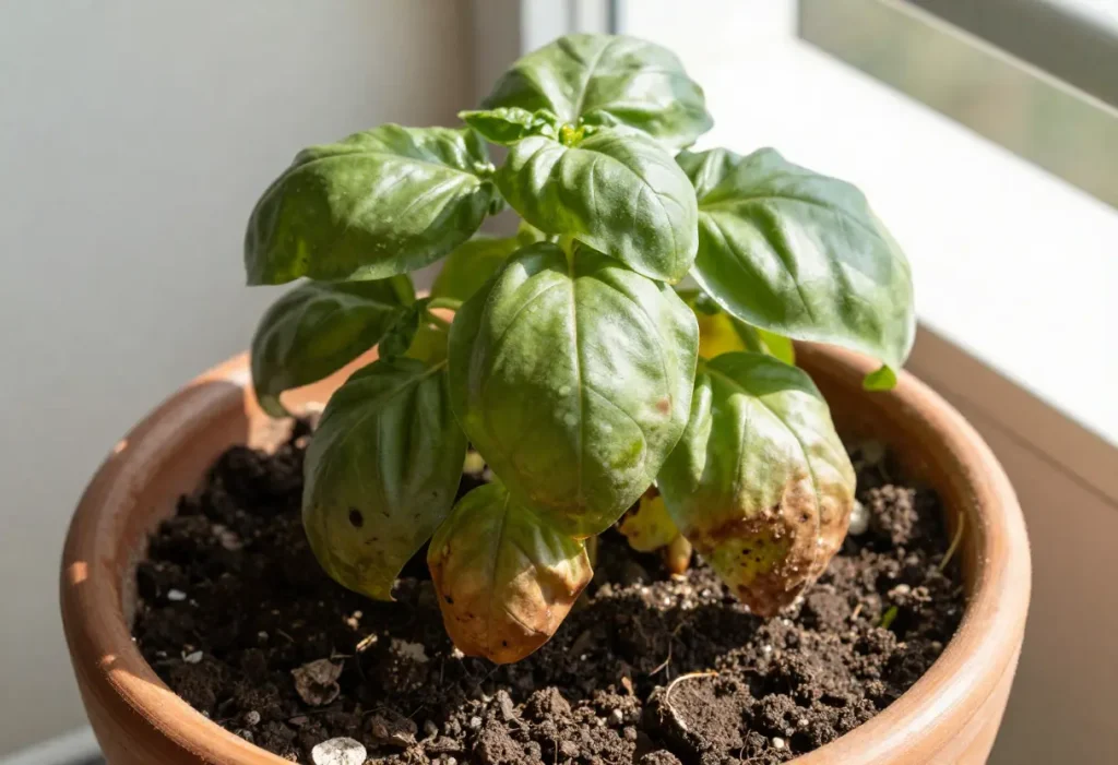 Why is My Basil Plant Dying showing wilted leaves and poor growth
