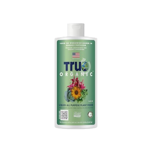 True Organic Liquid All Purpose Plant Food – Organic Fertilizer for Fruits, Flowers, Vegetables, Herbs & Foliage – Indoor & Outdoor Use – 32 fl. oz. – Covers 60 sq. ft.