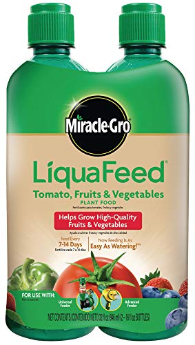 Miracle-Gro LiquaFeed Tomato, Fruits and Vegetables Plant Food, For In-Ground and Container Plants, 16 oz., 2-Pack
