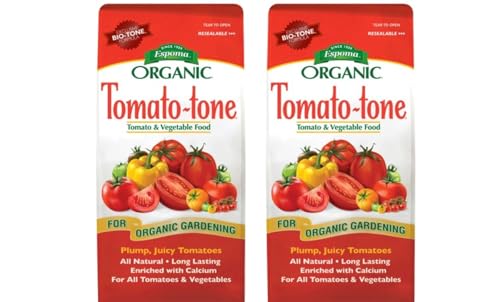 Espoma Organic Tomato-Tone 3-4-6 with 8% Calcium. Organic Fertilizer for All Types of Tomatoes and Vegetables. Promotes Flower and Fruit Production. 4 lb. Bag - Pack of 2