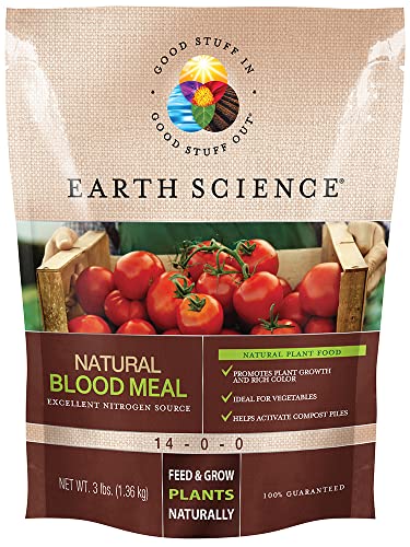 Earth Science Natural Blood Meal Plant Food—3 lb—Organic Nitrogen for Thriving Plants – Feed Flowers, Vegetables, Trees, Shrubs & Potted Plants – Activate Compost, Vibrant Growth, Bigger Harvests