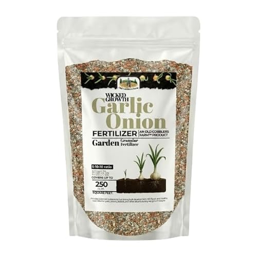 Old Cobblers Farm™ Wicked Growth Garlic + Onion Fertilizer–Nourishes Roots,Enhances Flavor, and Boosts Plant Health with Eco-Friendly Slow-Release Nutrients for Robust Growth (5/110/15/20 lbs) (10lb)