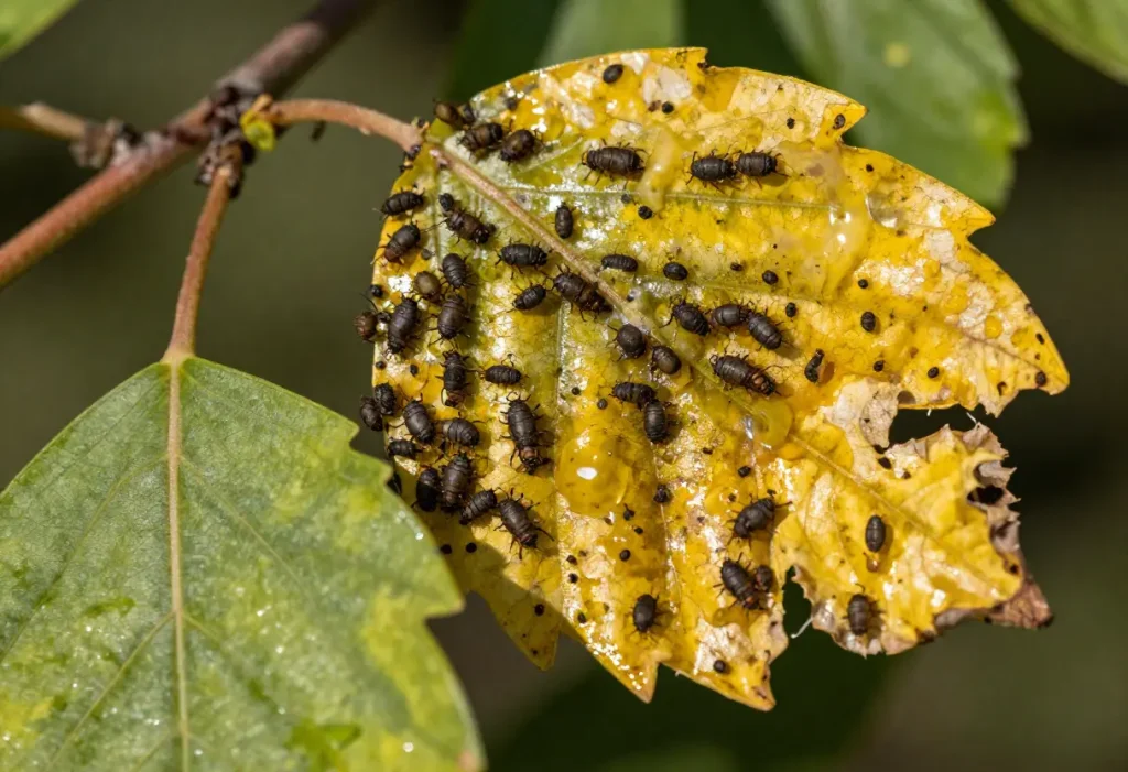 Treating Aphid Infestation Large Tree using natural pest control methods