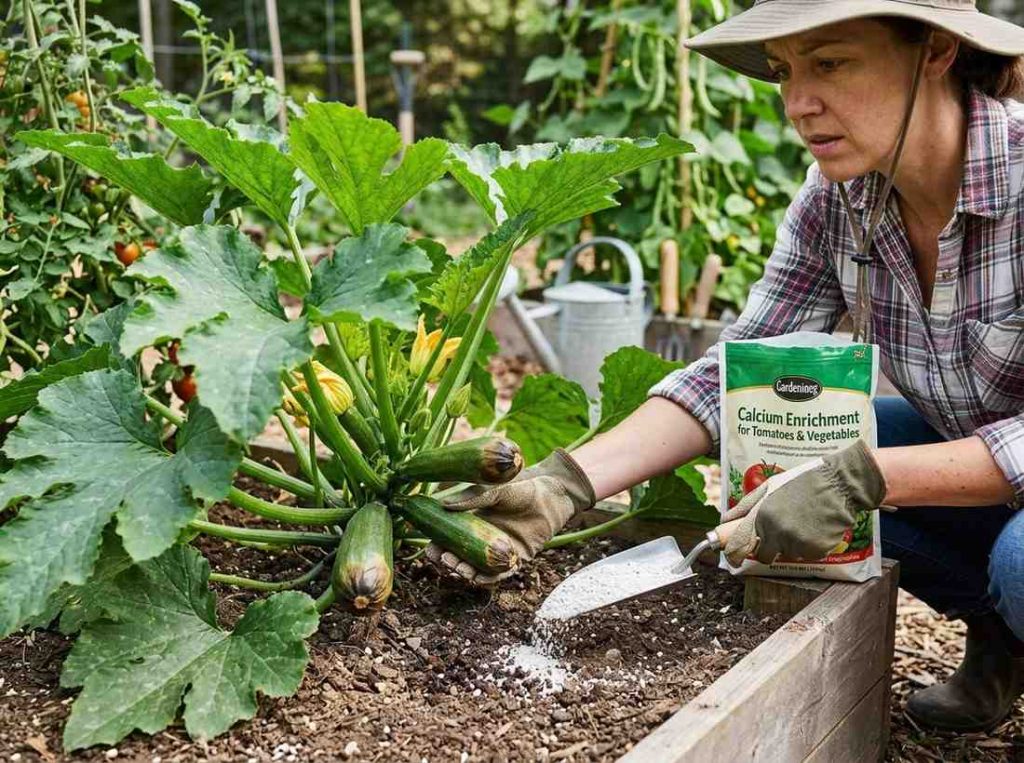 Blossom End Rot in Zucchini affecting healthy growth of zucchini plants