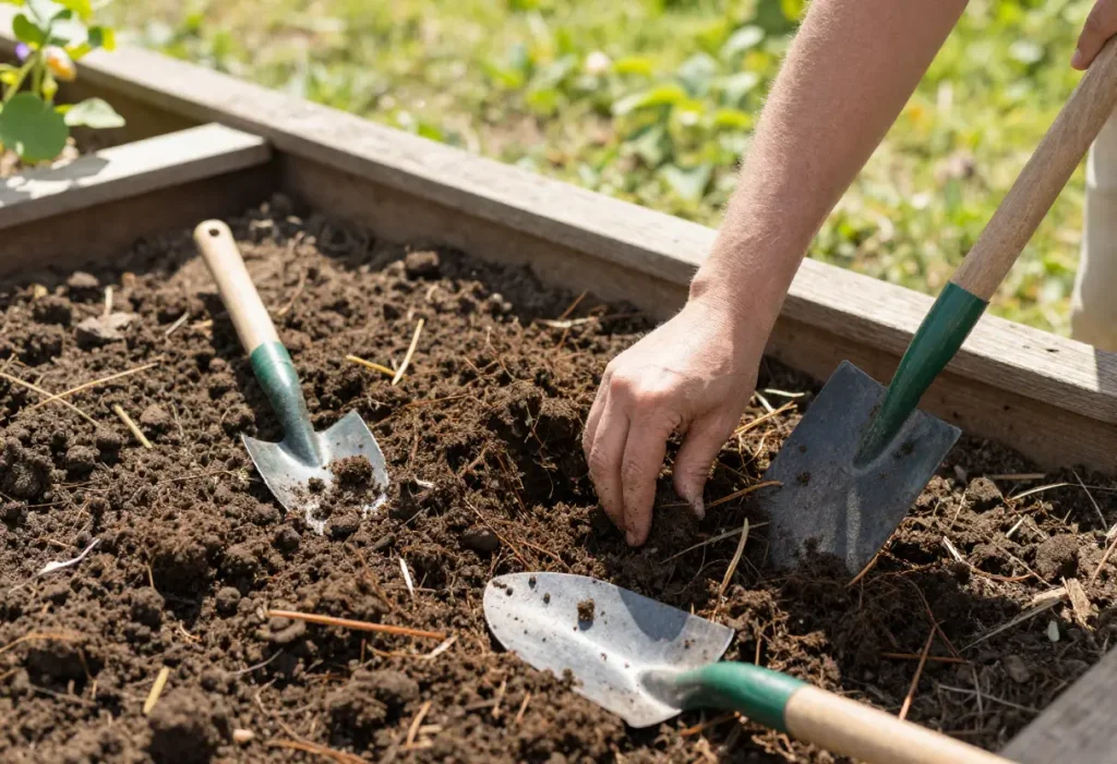 Applying Compost for Cucumber Plants for higher yield and greener leaves